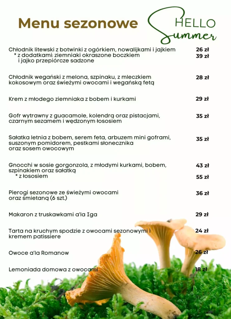 Menu sezonowe Hello Summer